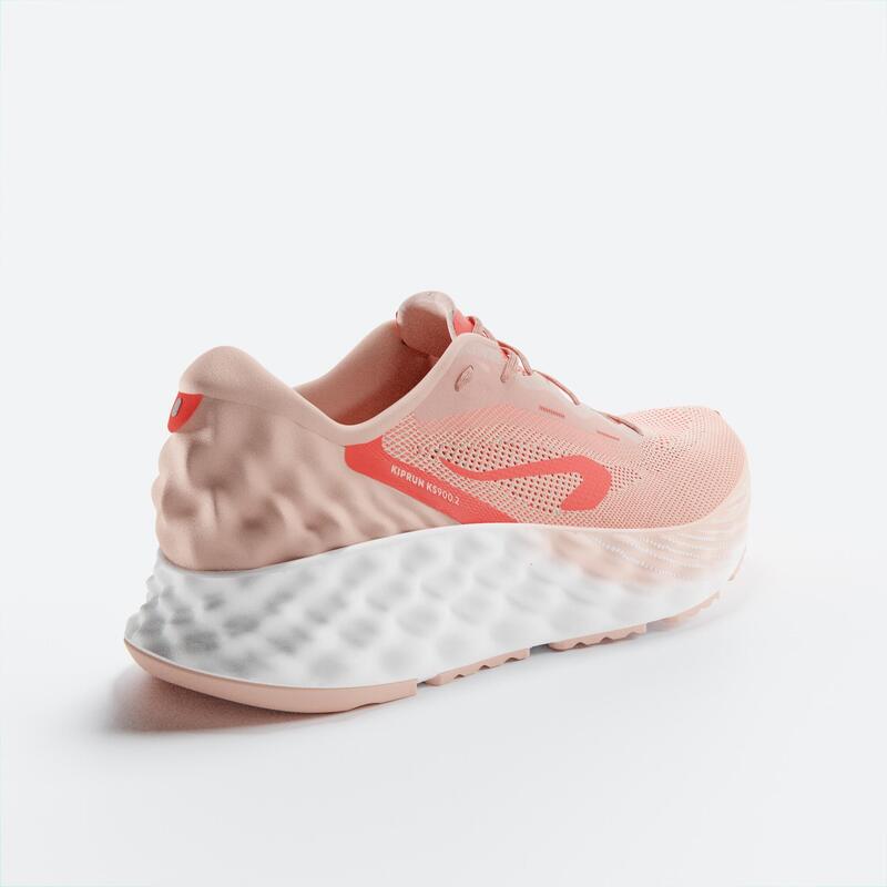 CALÇADO DE CORRIDA MULHER KIPRUN KS900 2 BRANCO/CORAL