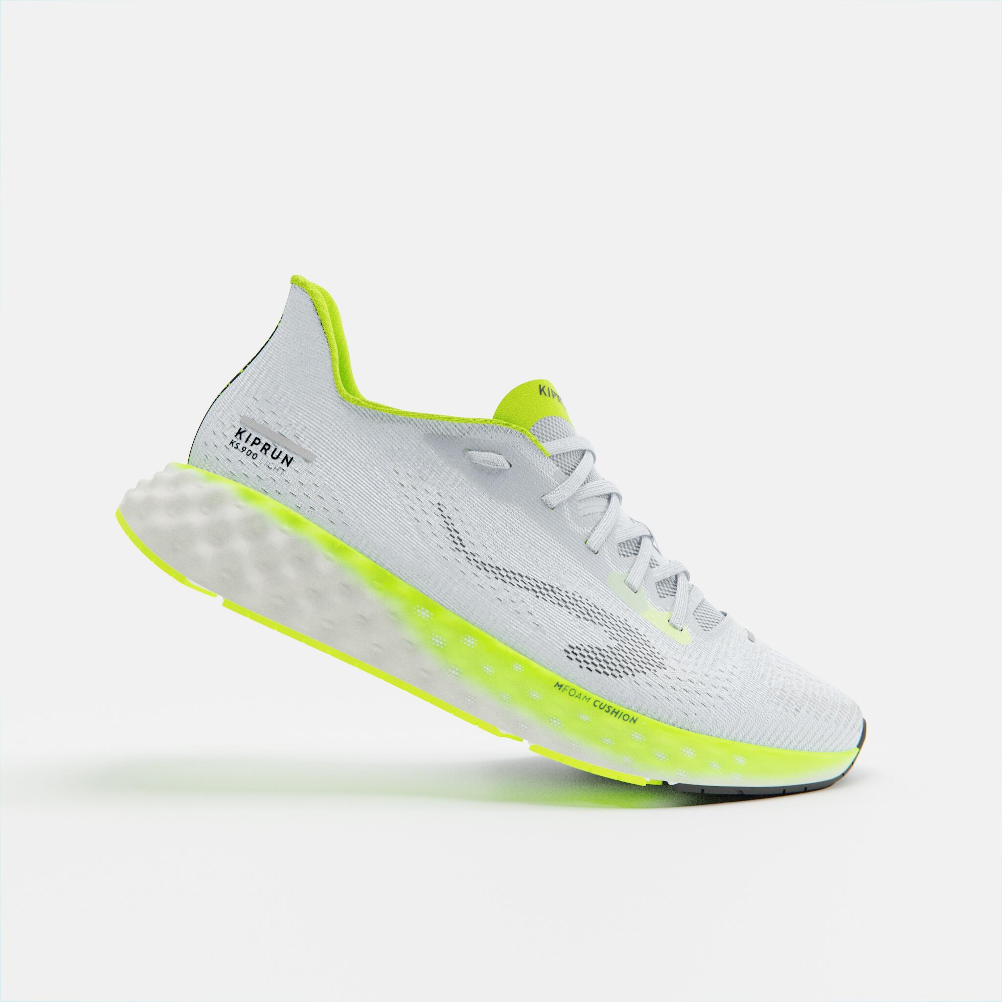 chaussures running homme - kiprun ks900 light gris jaune - kiprun