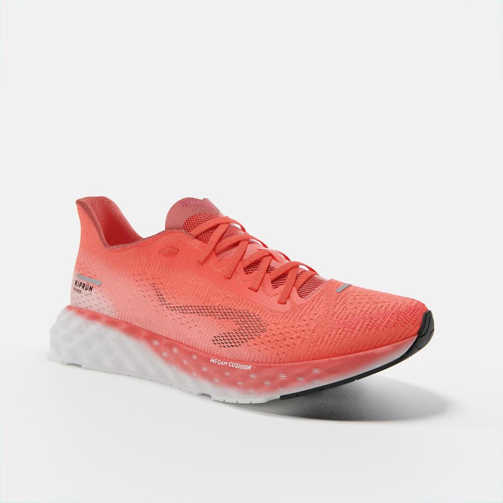 Tenis de running rojo coral para mujer Kiprun KD900 Light