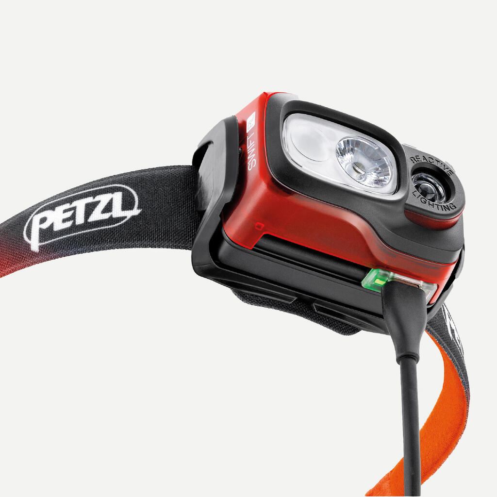 ЧЕЛНИК PETZL SWIFT RL USBC 1100 ЛУМЕНА, ЧЕРВЕН