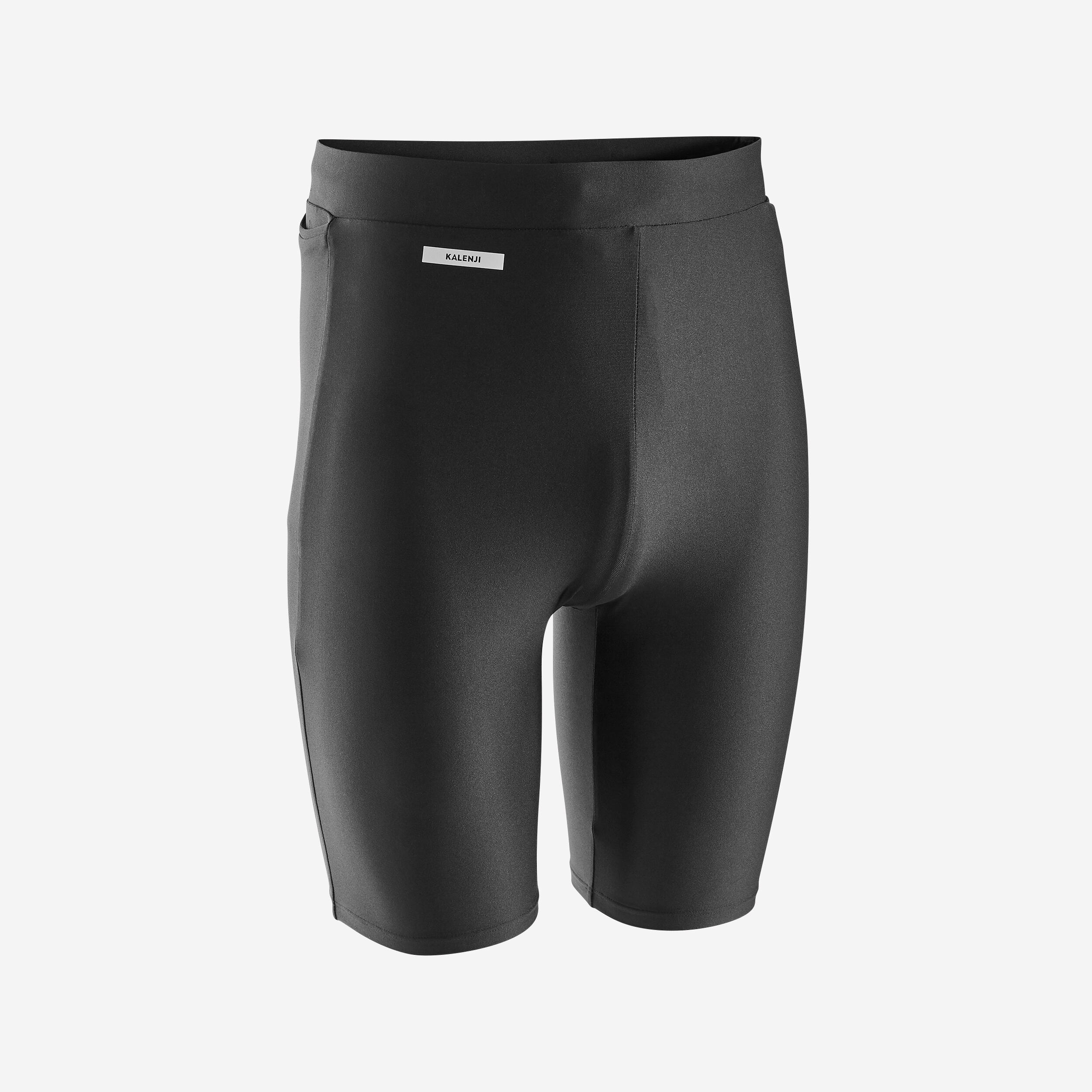 Short de running negro para hombre Kiprun Run 100 9/12