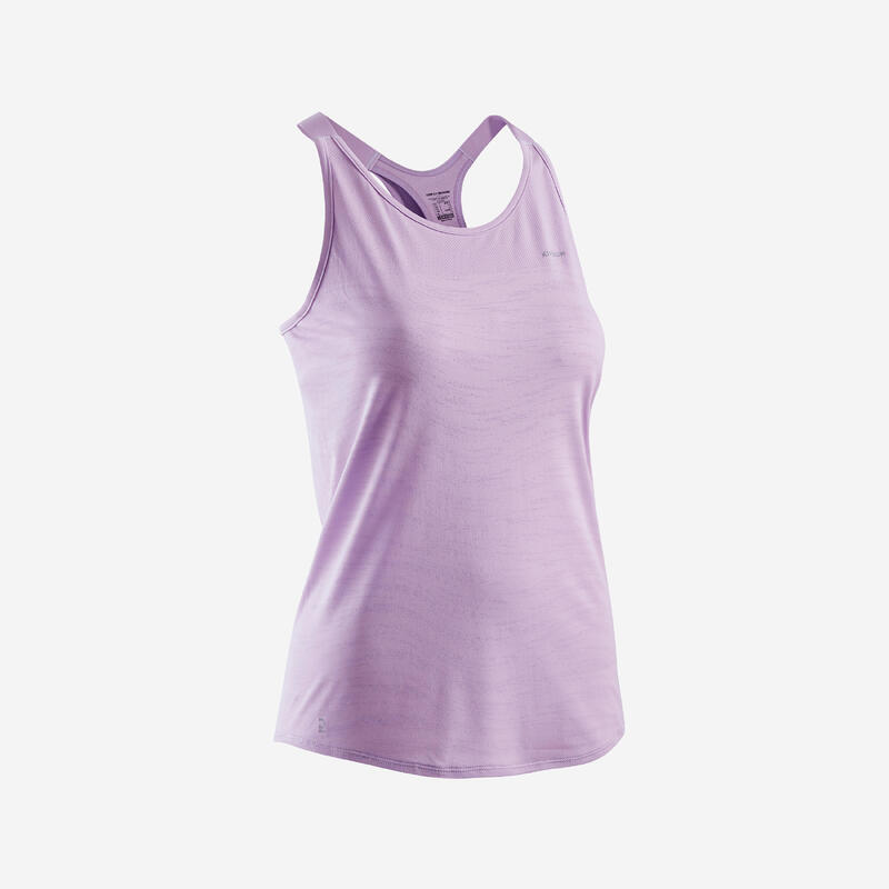 Lauf-Tanktop Damen mit integriertem Bustier - Run 500 Comfort lila