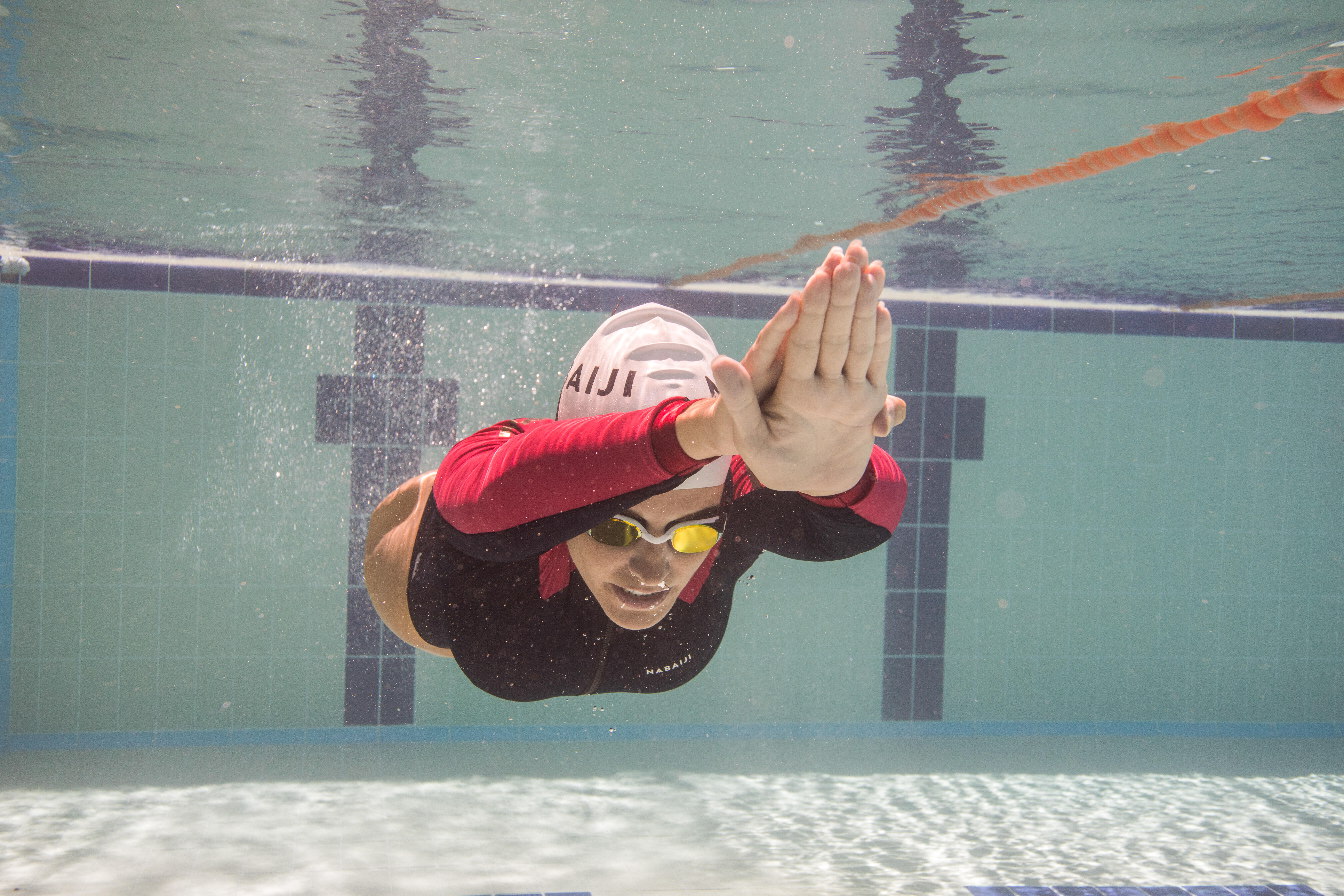 Women’s 1-Piece Long-Sleeved Swimsuit, Kamy - DECATHLON