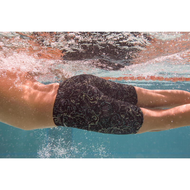 Maillot de bain jammer natation Garçon - 500 Fitib shark noir