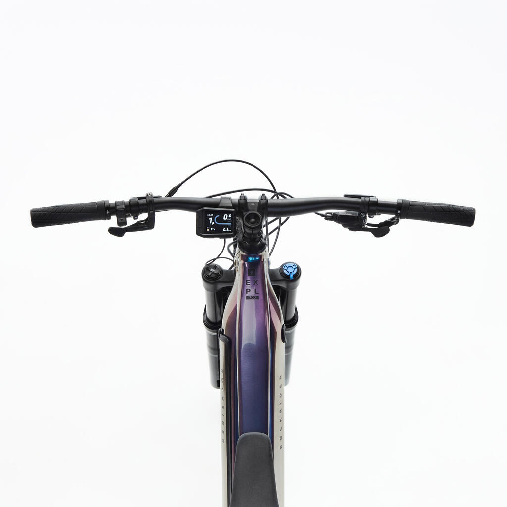 Elektrinis turistinis kalnų dviratis „E-EXPL 700“, 29 col., 630 Wh, violetinis