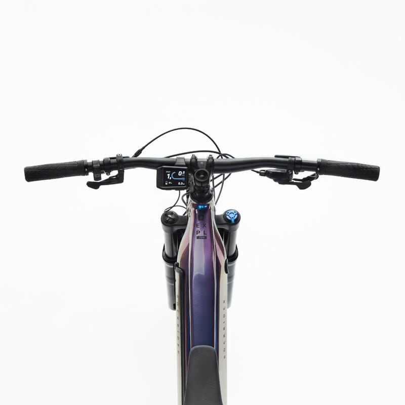 Bicicleta eléctrica montaña Rockrider E-EXPL 700 Violeta Iridiscente 29" 630 Wh