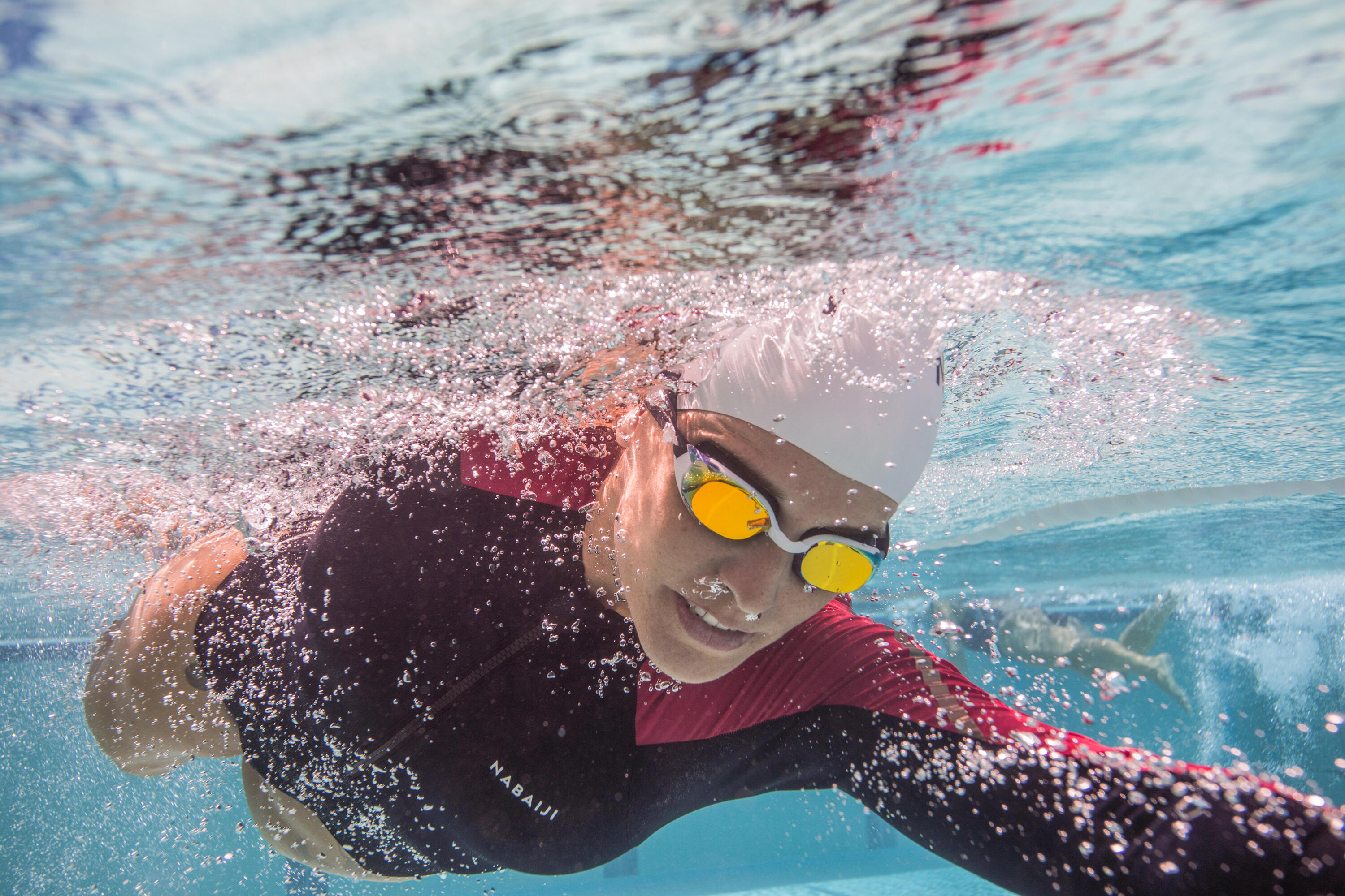 Schwimmbrille Einheitsgrösse - Bfit schwarz verspiegelt orange fire 8/13