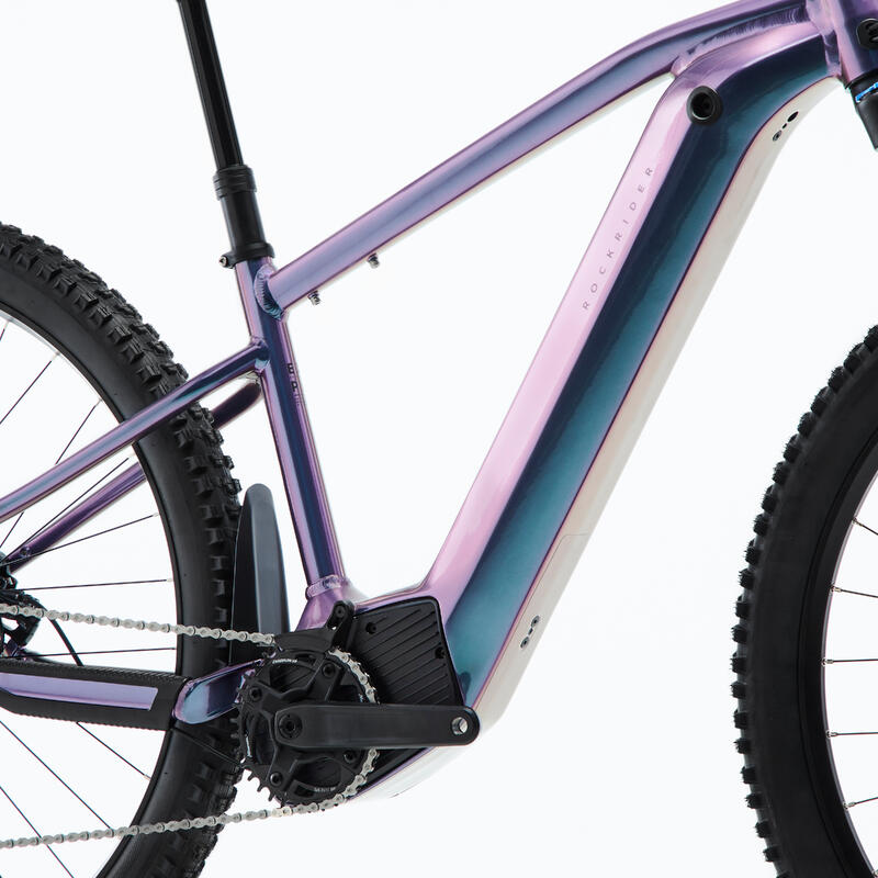 Bicicleta eléctrica montaña Rockrider E-EXPL 700 Violeta Iridiscente 29" 630 Wh