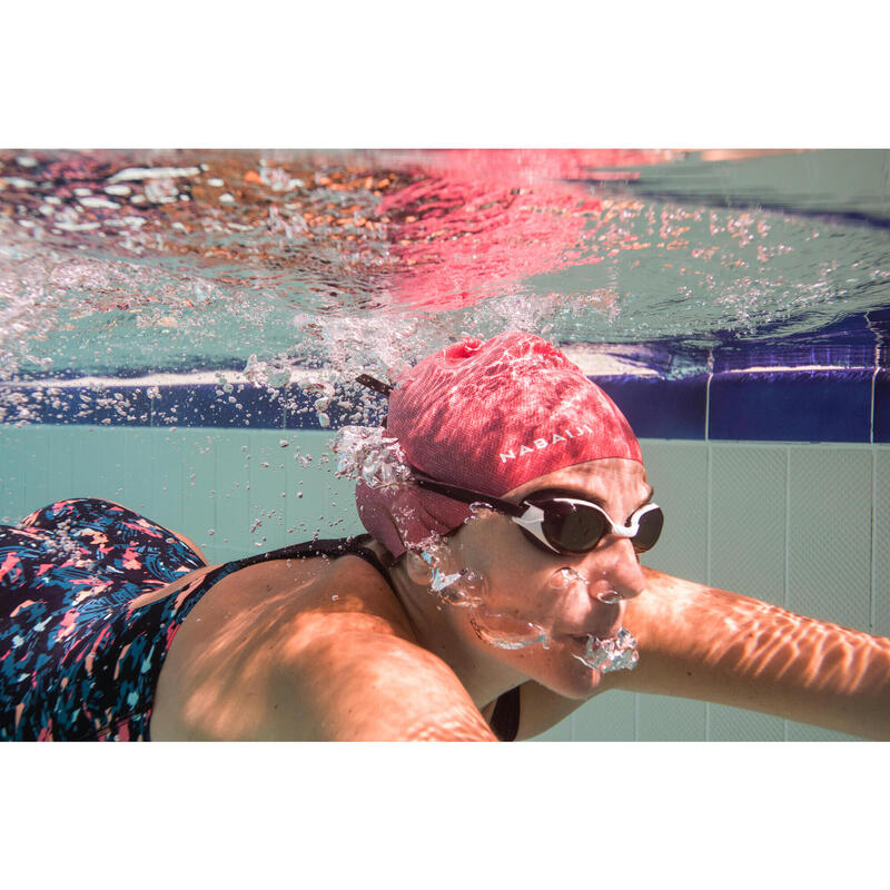 Bonnet de Bain en Silicone - Taille Unique - Geo Rouge Rose