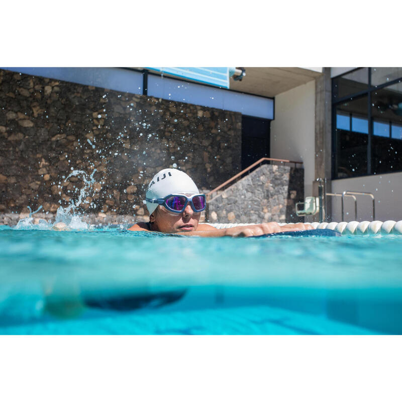 Masque de Piscine - Active Petite Taille - Verres Miroirs - Bleu / Rouge