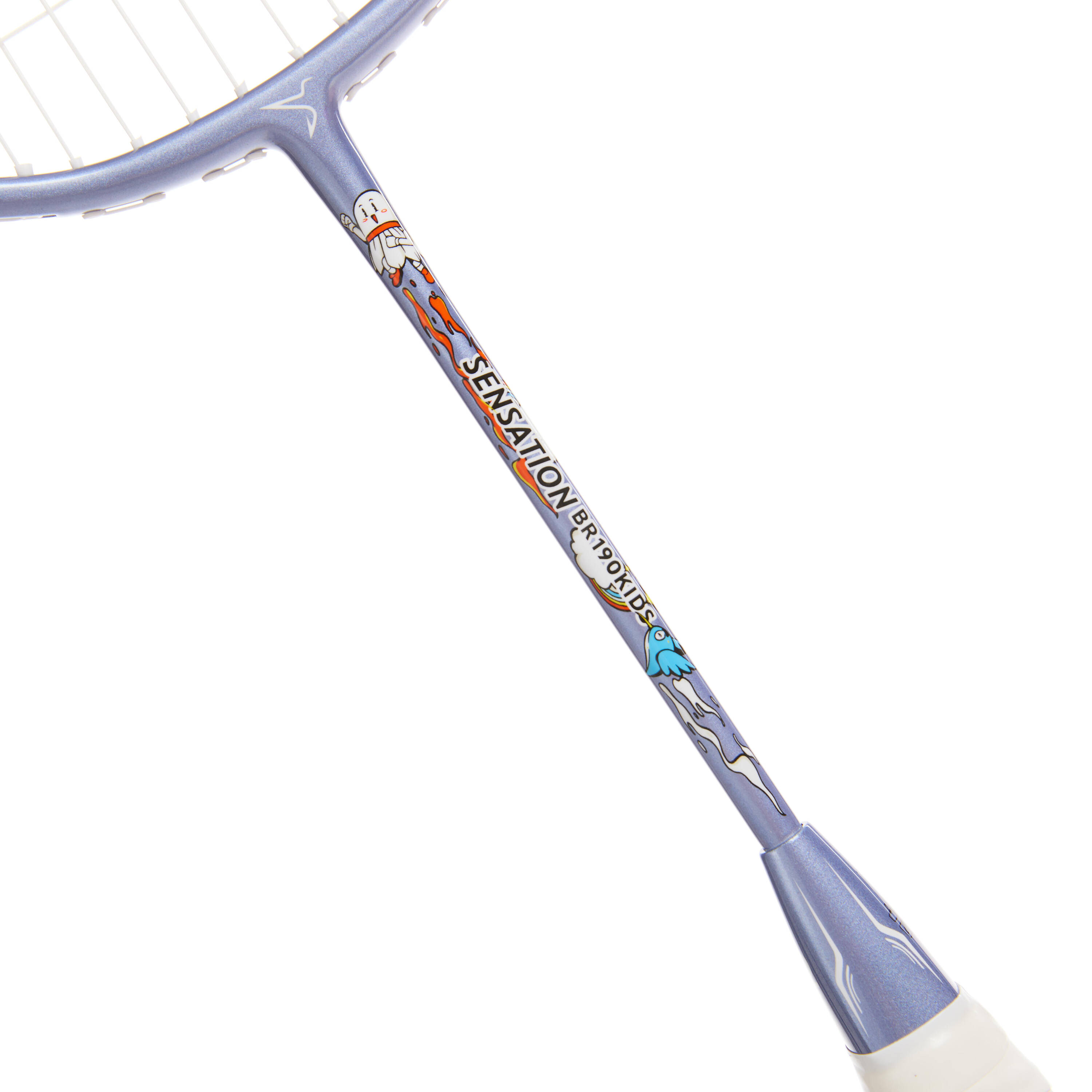 Kids Badminton Racket 77g Light Weight Isometric Frame White/Blue -  5