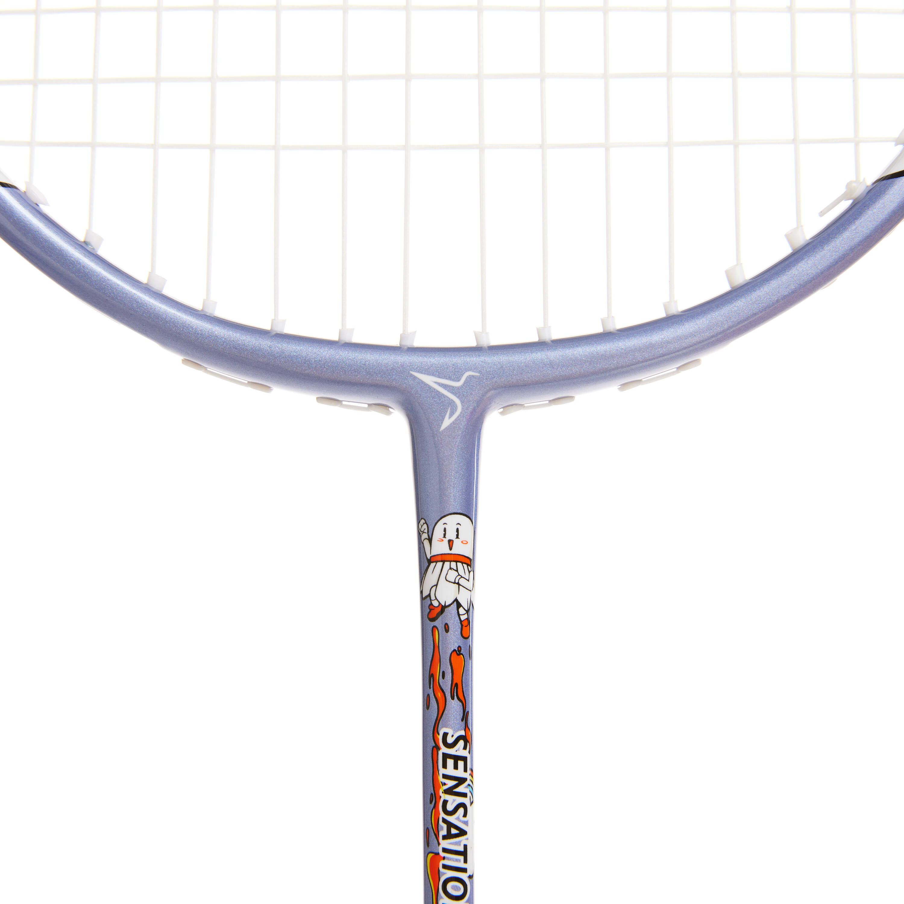 Kids Badminton Racket 77g Light Weight Isometric Frame White/Blue -  4