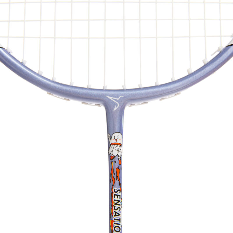 Kids Badminton Racket 77g Light Weight Isometric Frame White/Blue