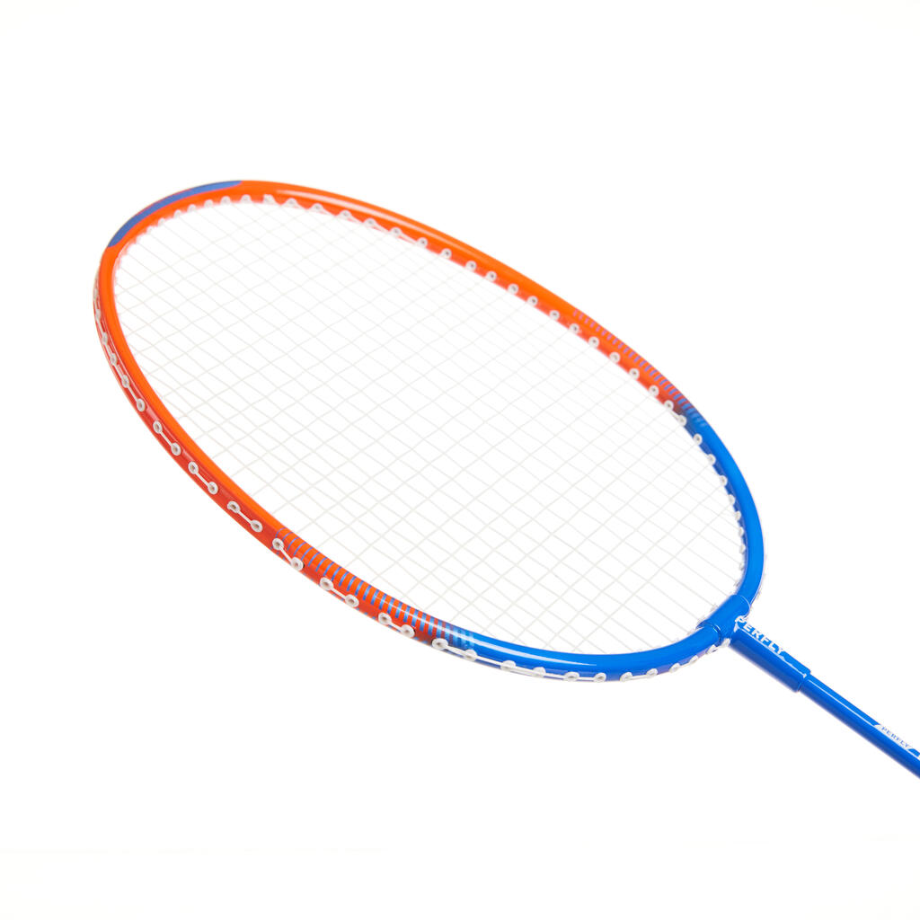 Detská bedmintonová raketa BR100 hliníková 90 g modro-červená