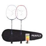 BADMINTON ADULT RACKET BR 530 SET COUPLE PINK BLUE IN