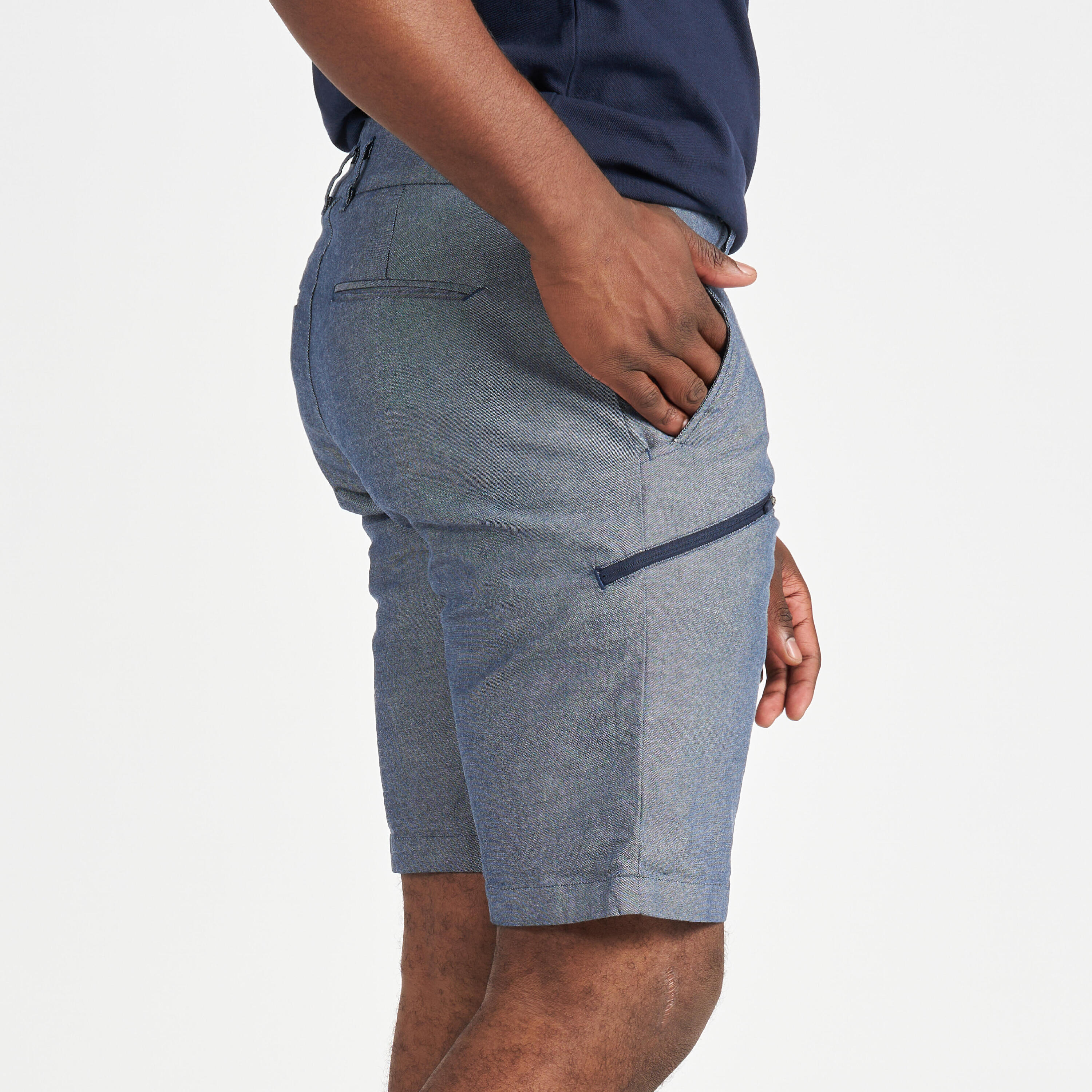 Zeilbermuda voor heren Sailing 100 blauw grijs 4/10