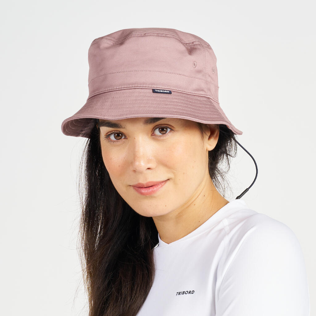 Bavlnený klobúk Sailing 100 na jachting krémovo ružový