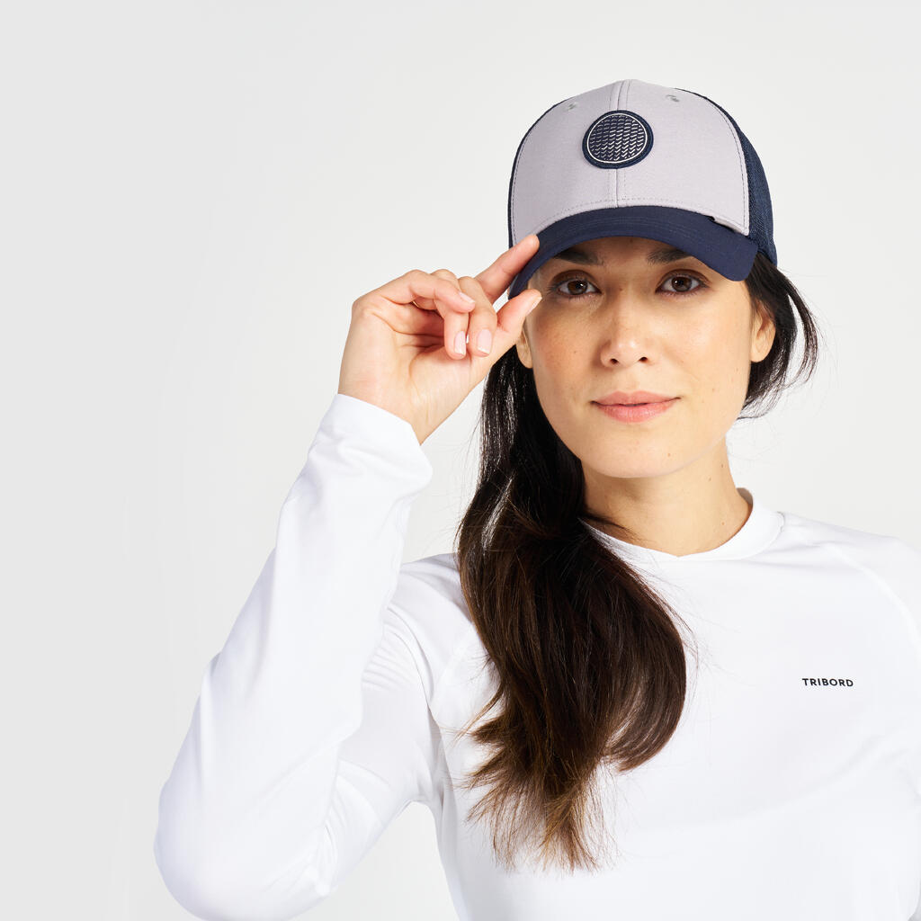 Adults’ Boat Cap Sailing 500 Grey blue