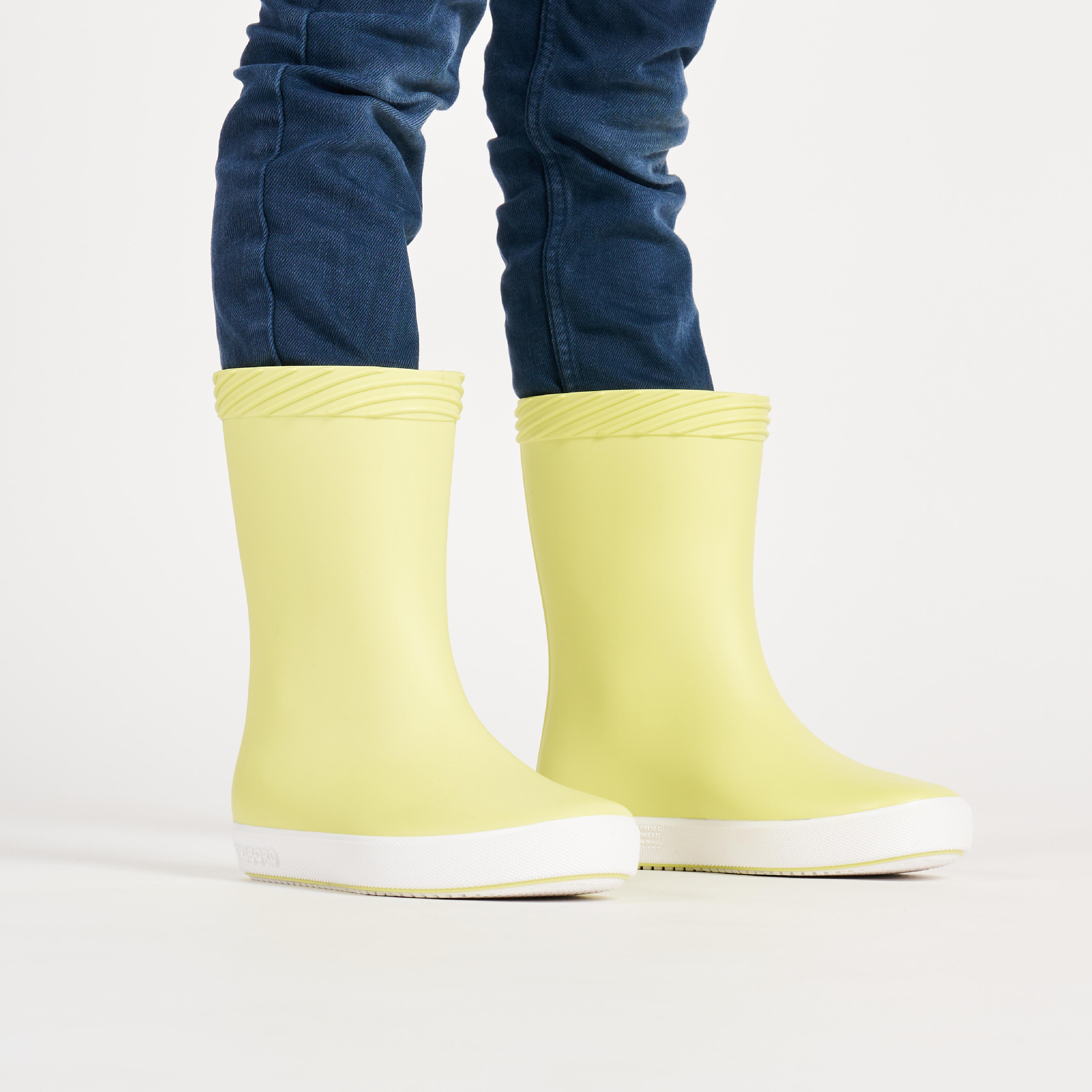 Rain boot, for sailing, child, 100 lemon yellow