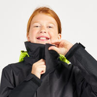 Dečija vodootporna i vetrootporna jakna za jedrenje SAILING 300 tamnosiva