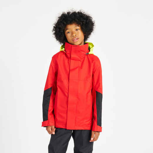 
      Vodootporna i vjetrootporna jakna za plovidbu dječja Sailing 300 crvena
  