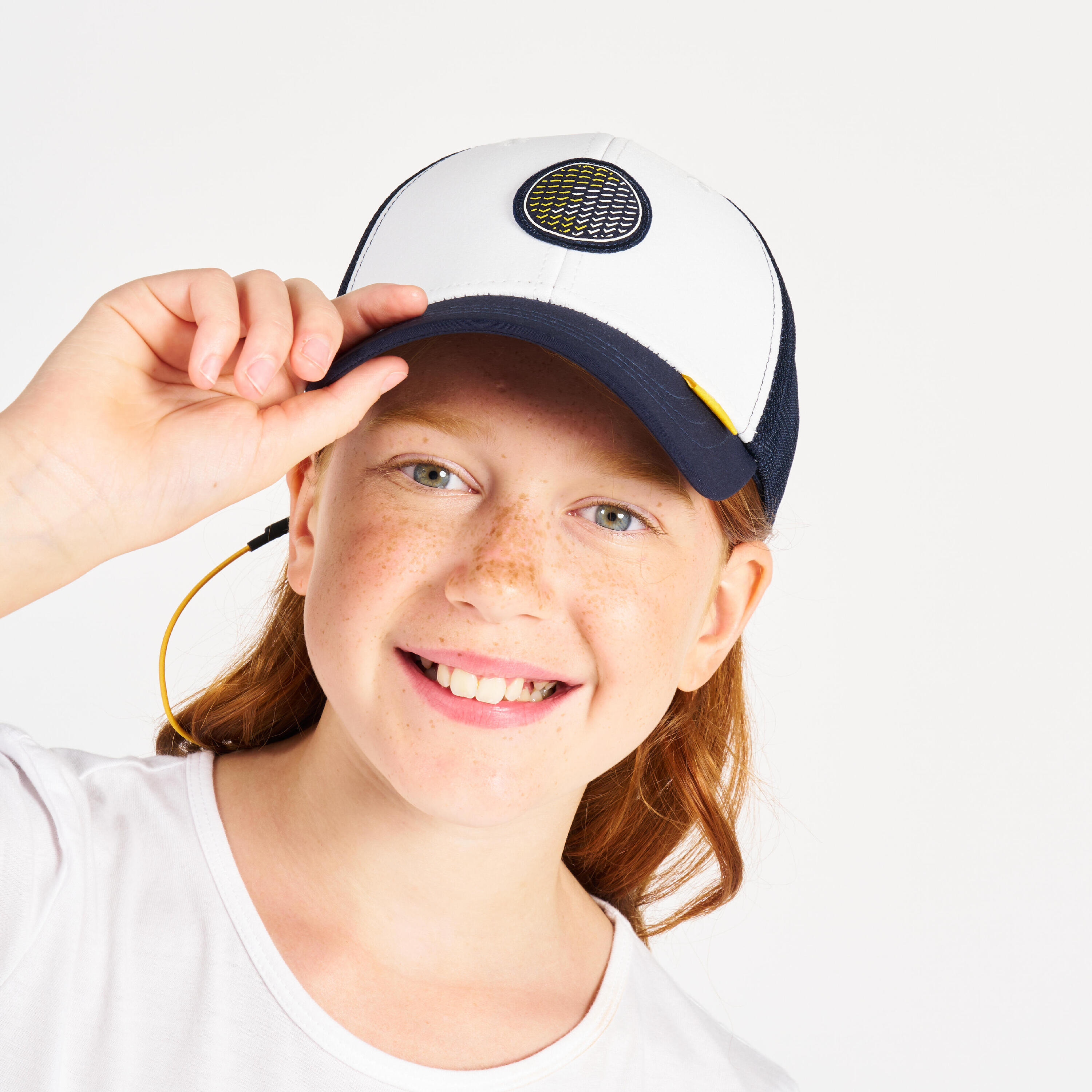 Kids' sailing cap Sailing 500 Ecru blue 4/12