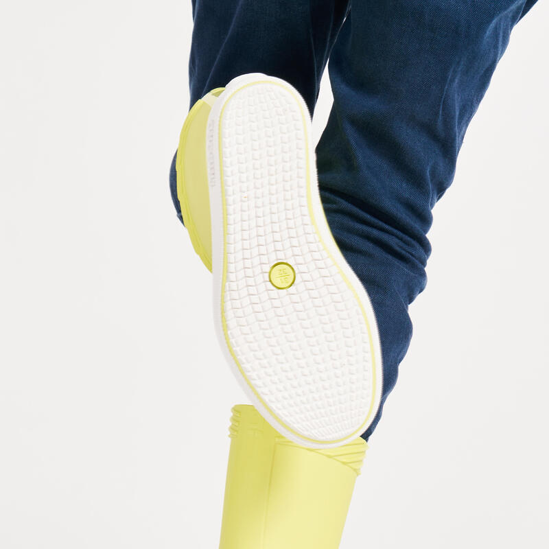 Botte de pluie, pour la voile, enfant, 100 jaune citron