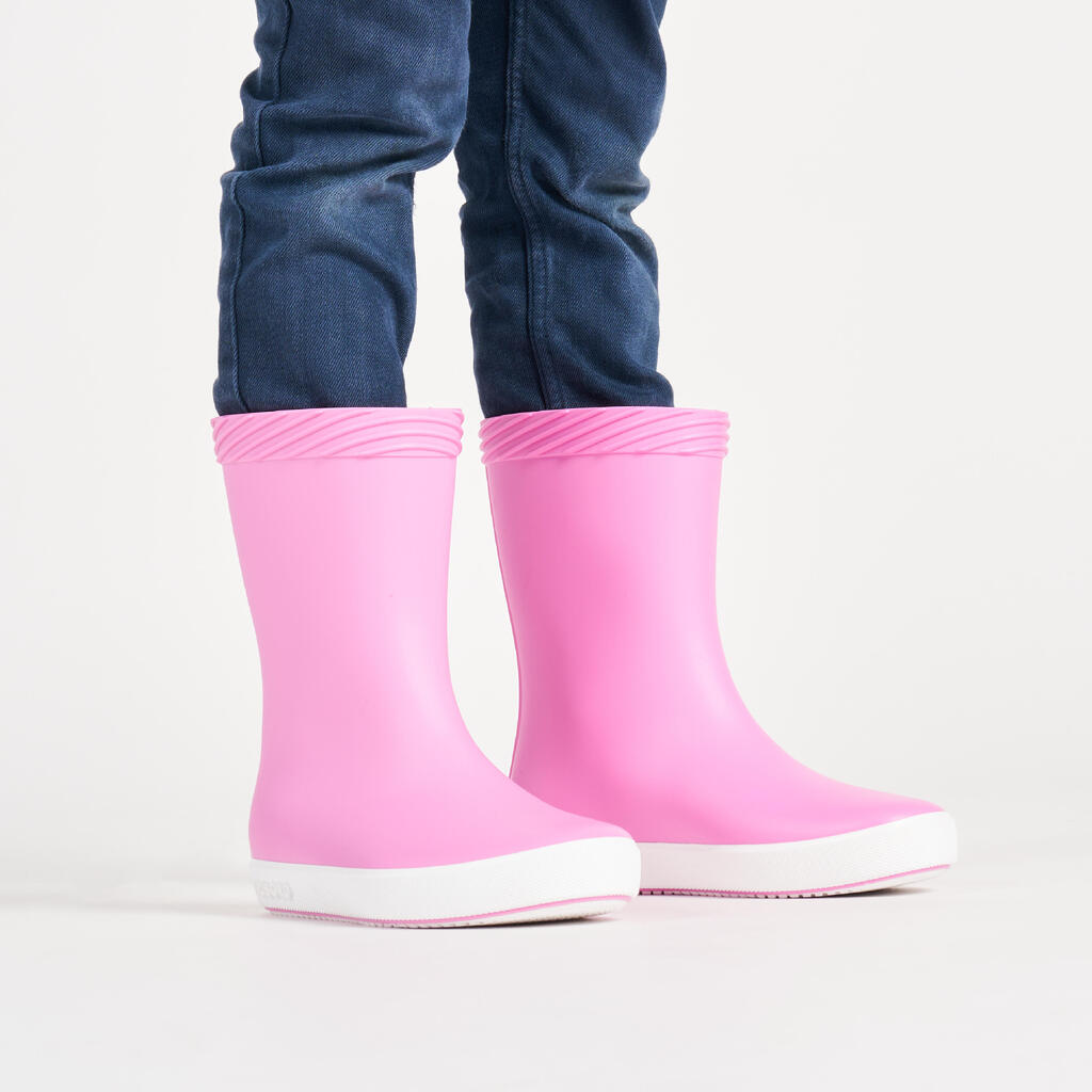 Kid’s Rain boots for sailing 100 - pink