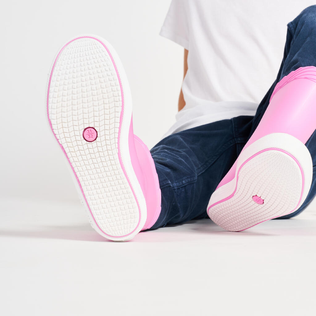 Kid’s Rain boots for sailing 100 - pink