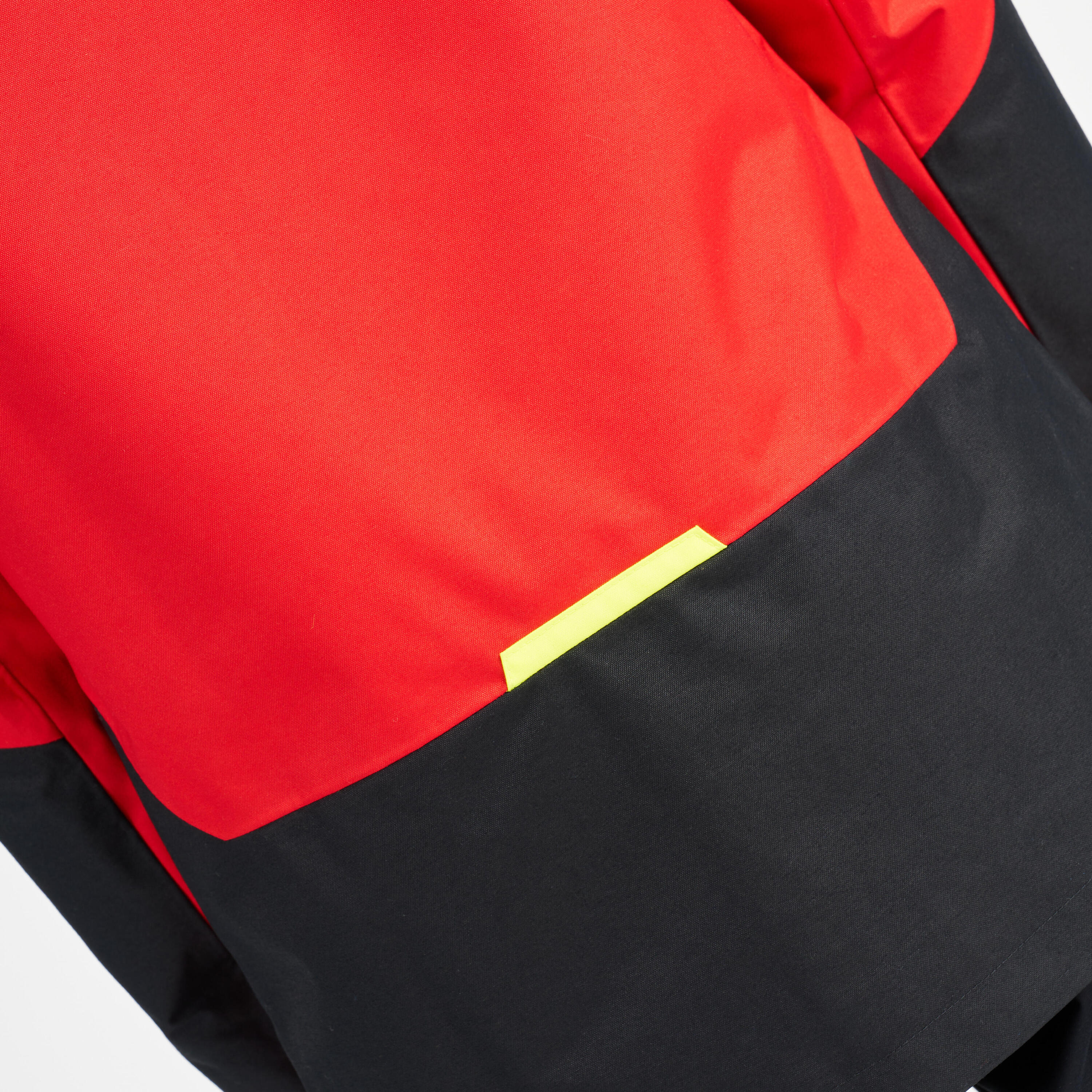 Kids’ waterproof windproof SAILING jacket 500 Red yellow 10/16