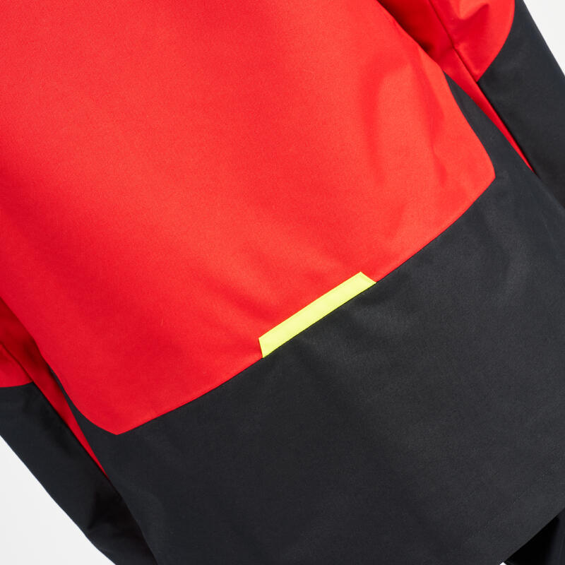 Casaco de Vela Impermeável e corta-vento de criança SAILING 500 Vermelho amarelo