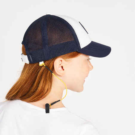 Kids' sailing cap Sailing 500 Ecru blue