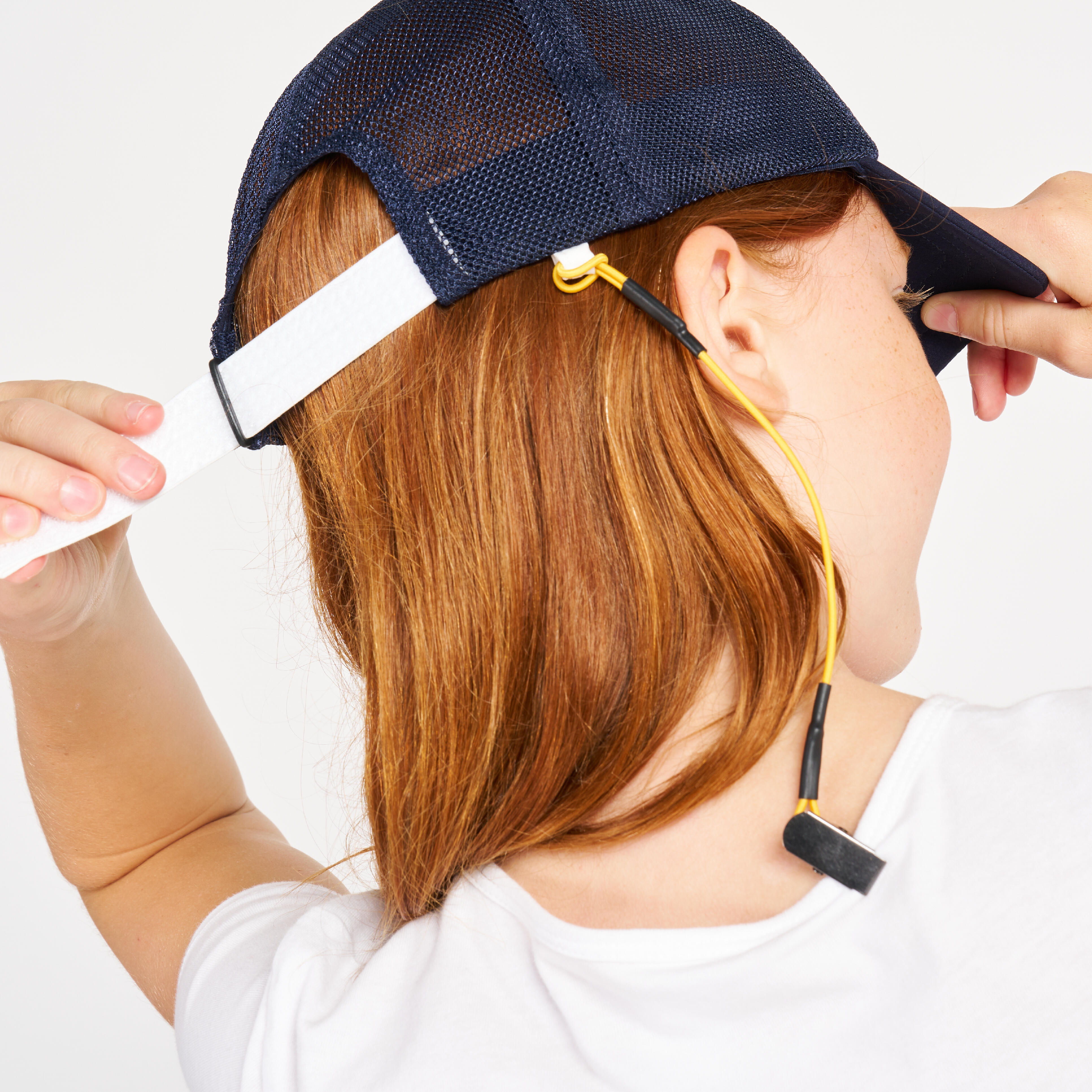 Kids' sailing cap Sailing 500 Ecru blue