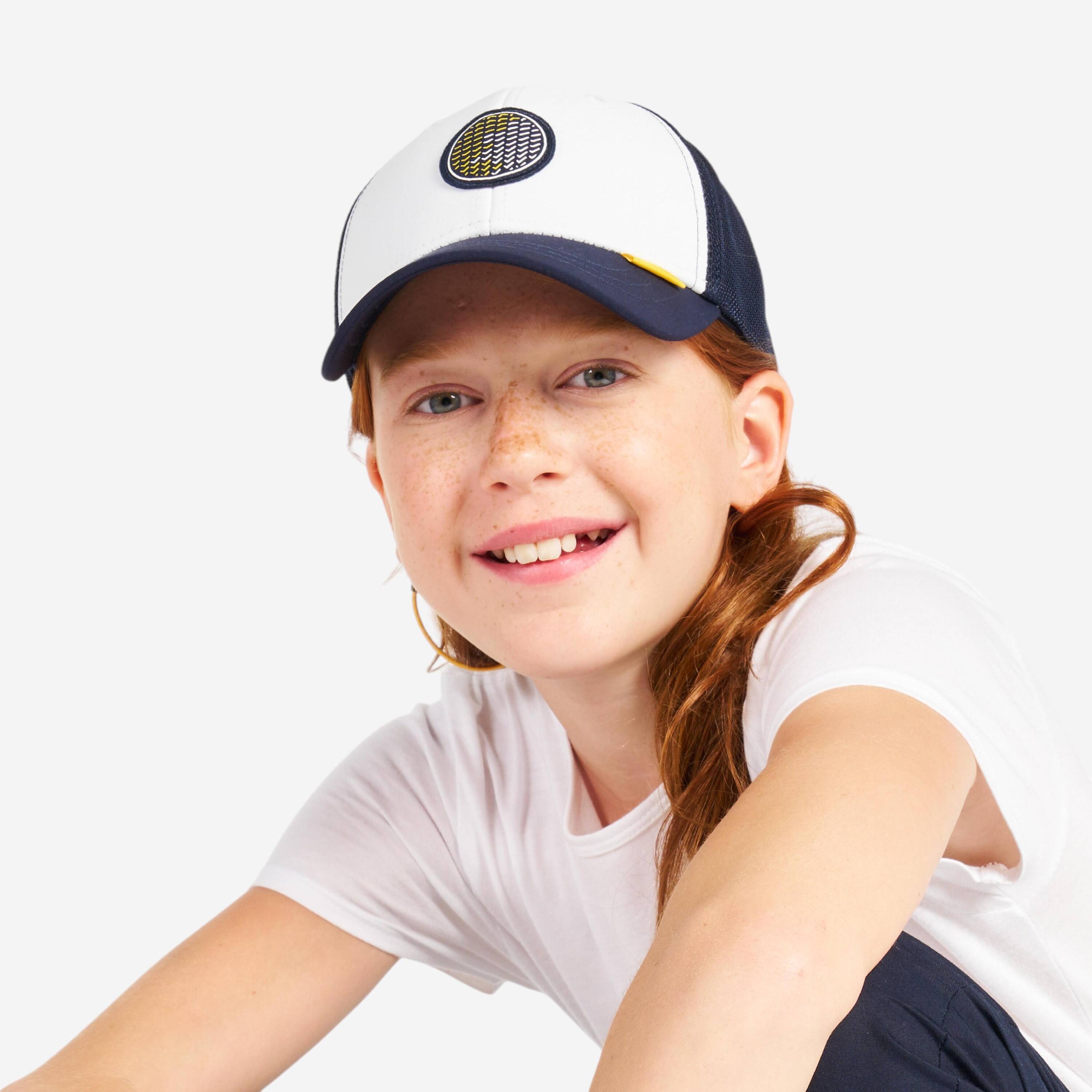 Kids' sailing cap Sailing 500 Ecru blue -  1