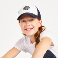 Casquette bateau Sailing 500 enfant voile Ecru bleu