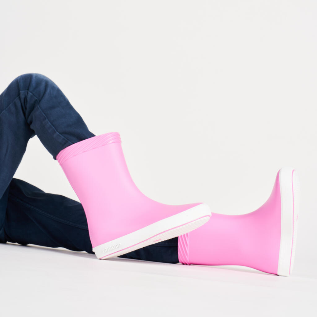 Kid’s Rain boots for sailing 100 - pink