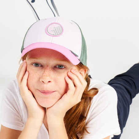 Vaikiška buriavimo kepurė „500 Ecru“, rožinė, pilka