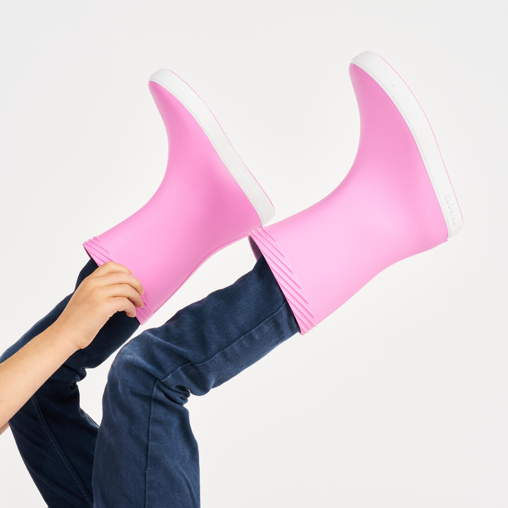 Kid’s Rain boots for sailing 100 - pink