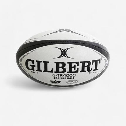 Ballon de rugby taille 5 - gilbert gtr4000 blanc noir