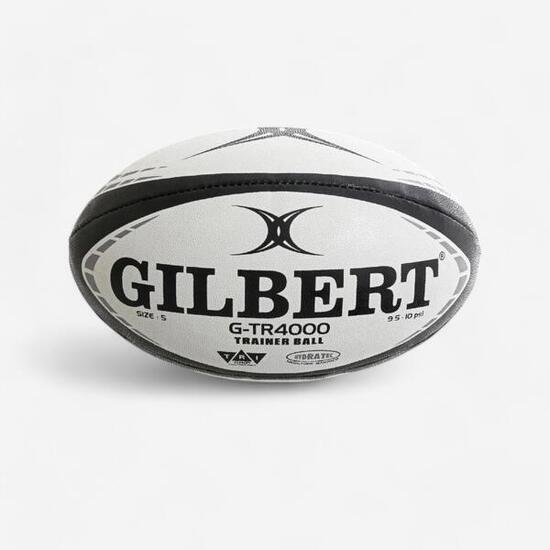 Ballon de rugby taille 5 - gilbert gtr4000 blanc noir