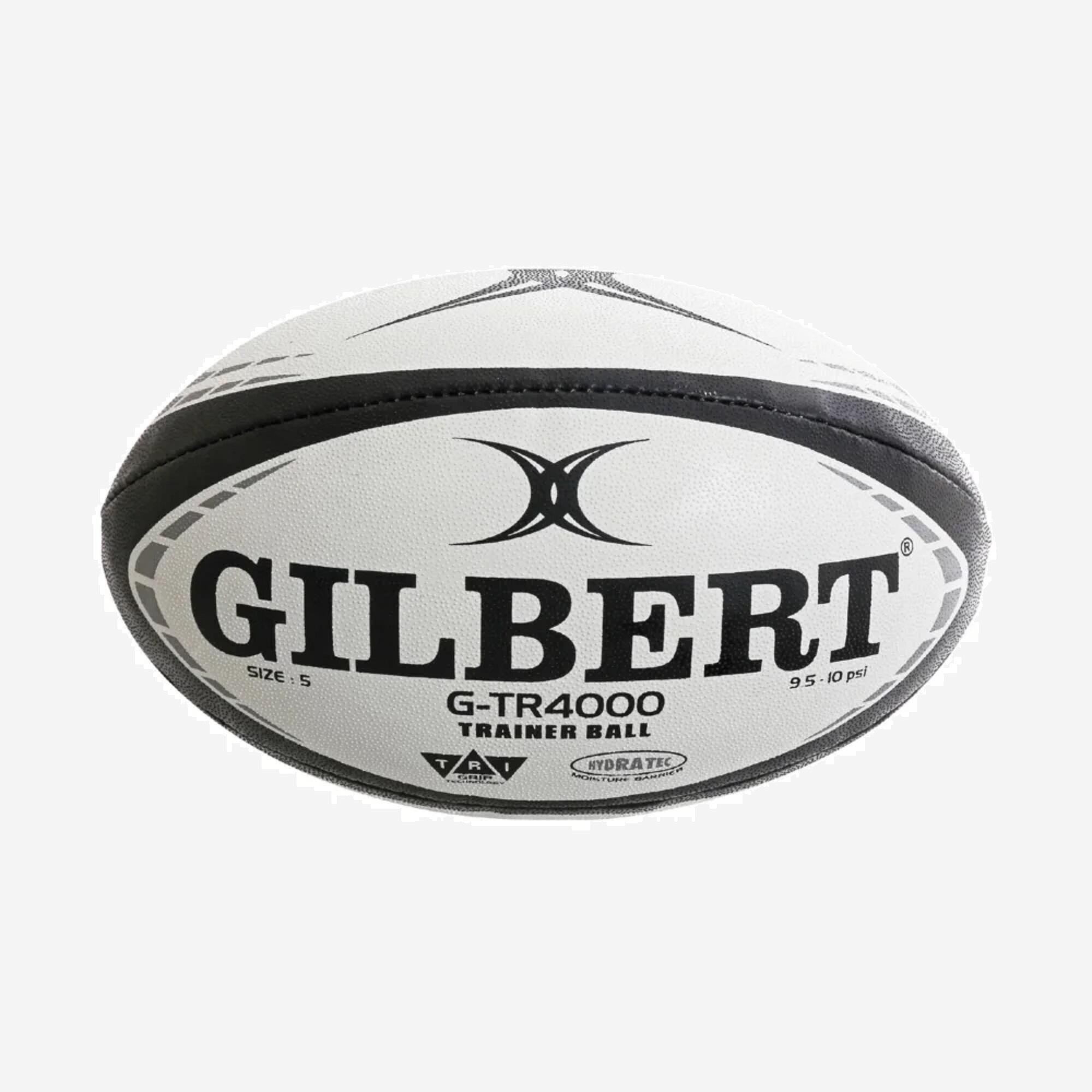 GILBERT Ballon De Rugby Taille 5 - Gilbert Gtr4000 Blanc Noir