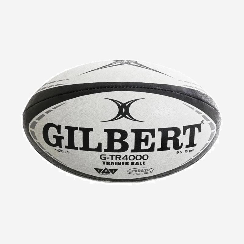 Balón de Rugby Gilbert GTR 4000 Talla 5 Blanco y Negro