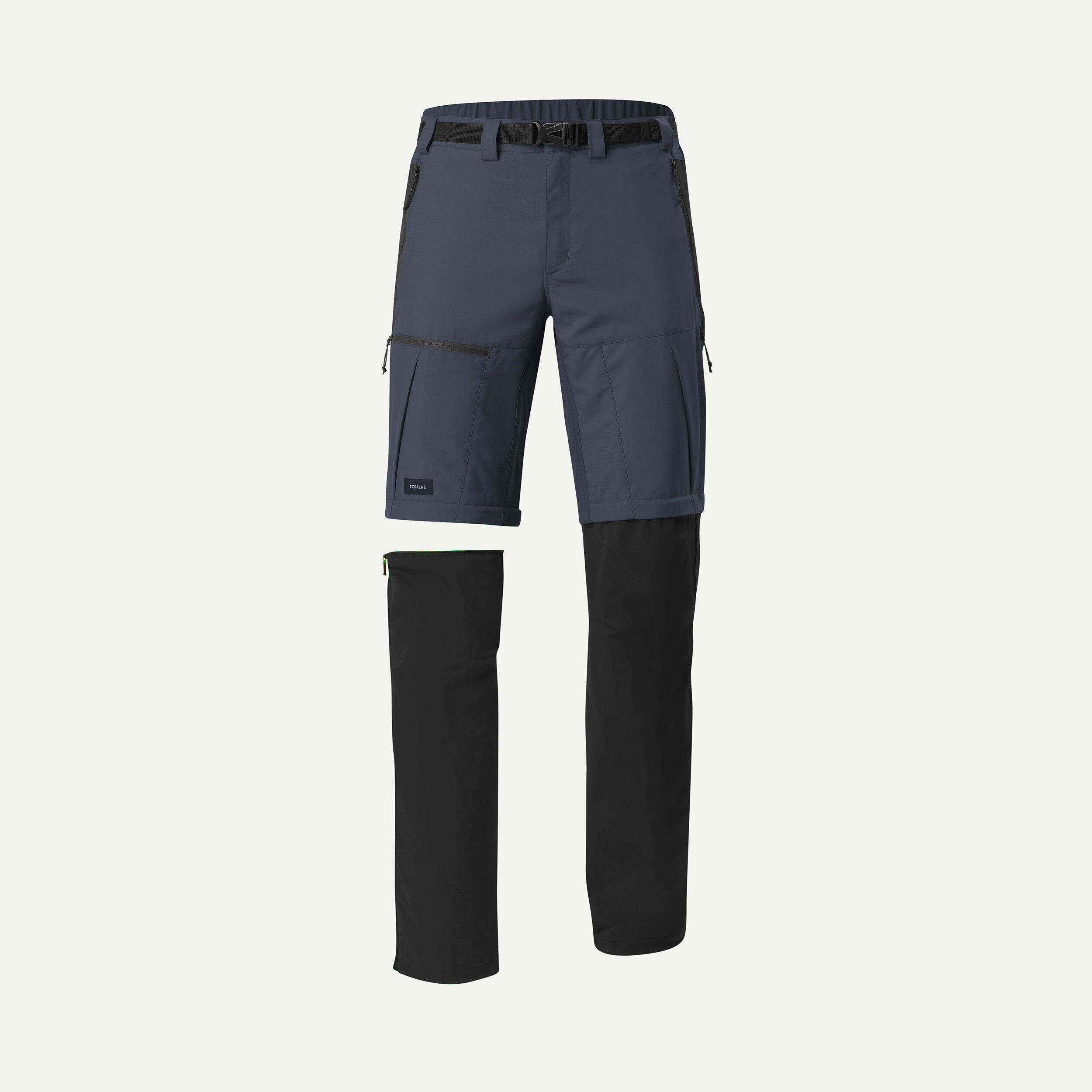 Men Zip-Off Dry Fit Durable Trekking Pants Grey Blue - MT500 -  3