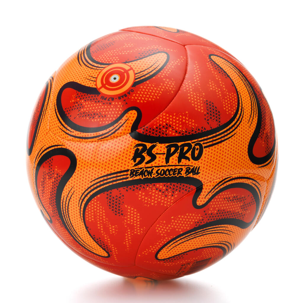 Lopta na plážový futbal BS Pro Hybride veľkosť 5 červeno-oranžová