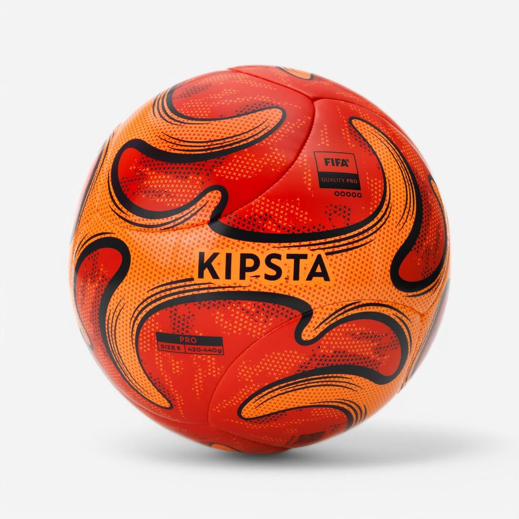 Žoga za nogomet na mivki Hybrid Pro (velikost 5) - Rdeča/oranžna