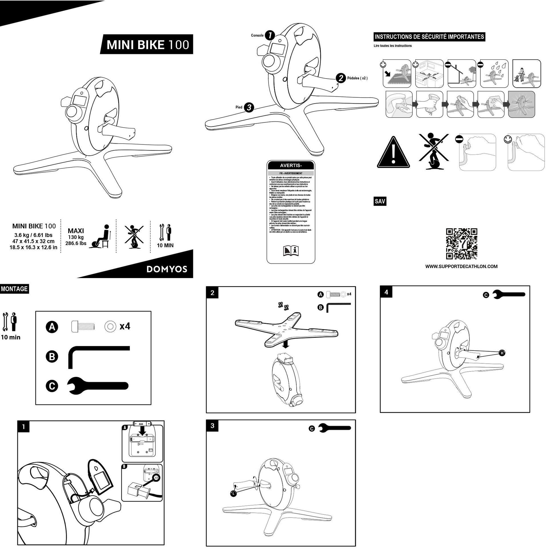minibike Decathlon Domyos: reparații, întreținere, piese de schimb, ghiduri DIY