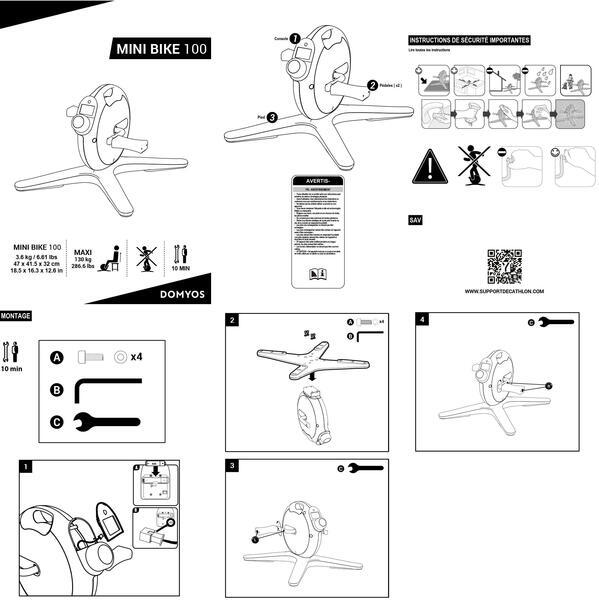Domyos 100 mini bike manual clearance