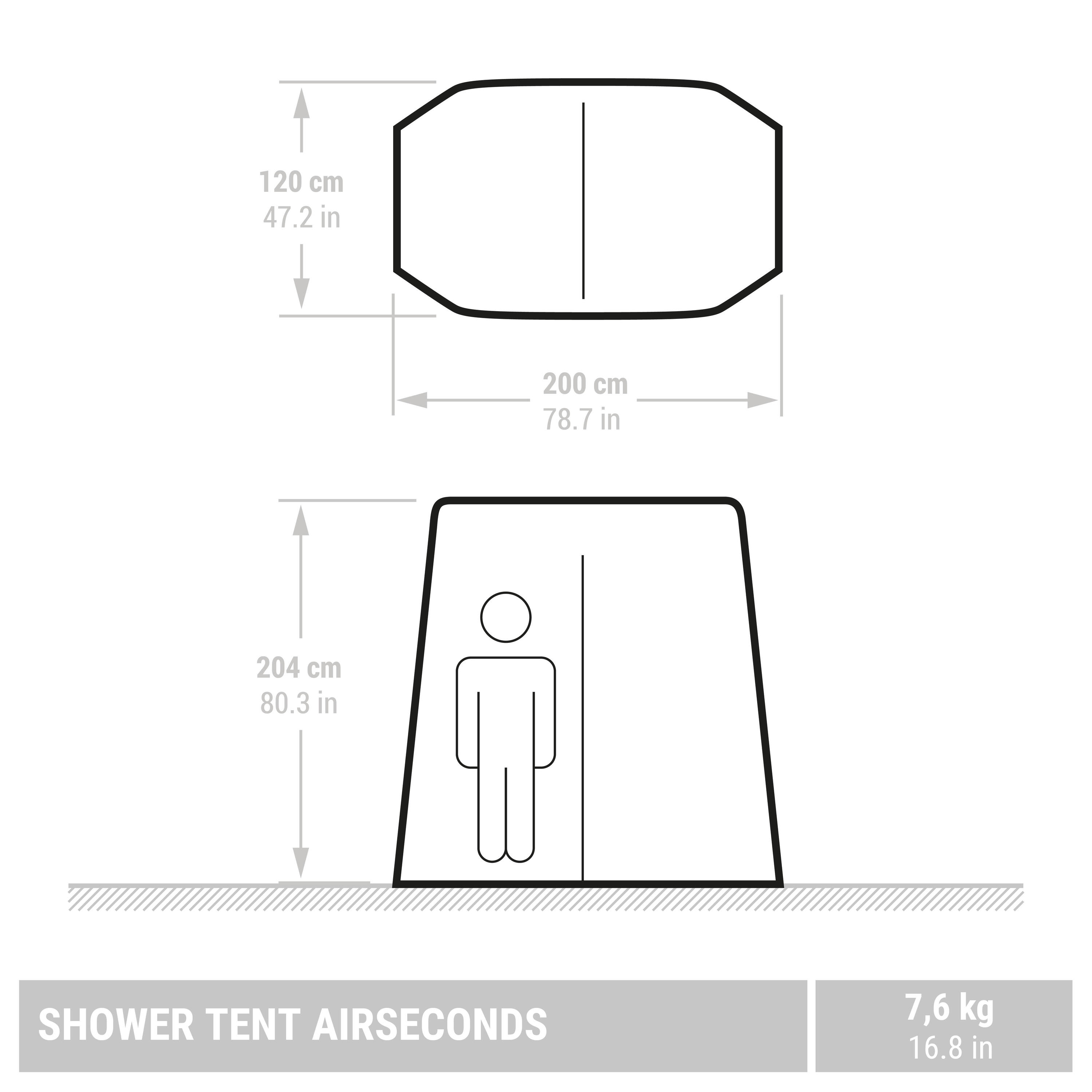 Inflatable Camping Shower Tent Airseconds Fresh Fabric 2/16