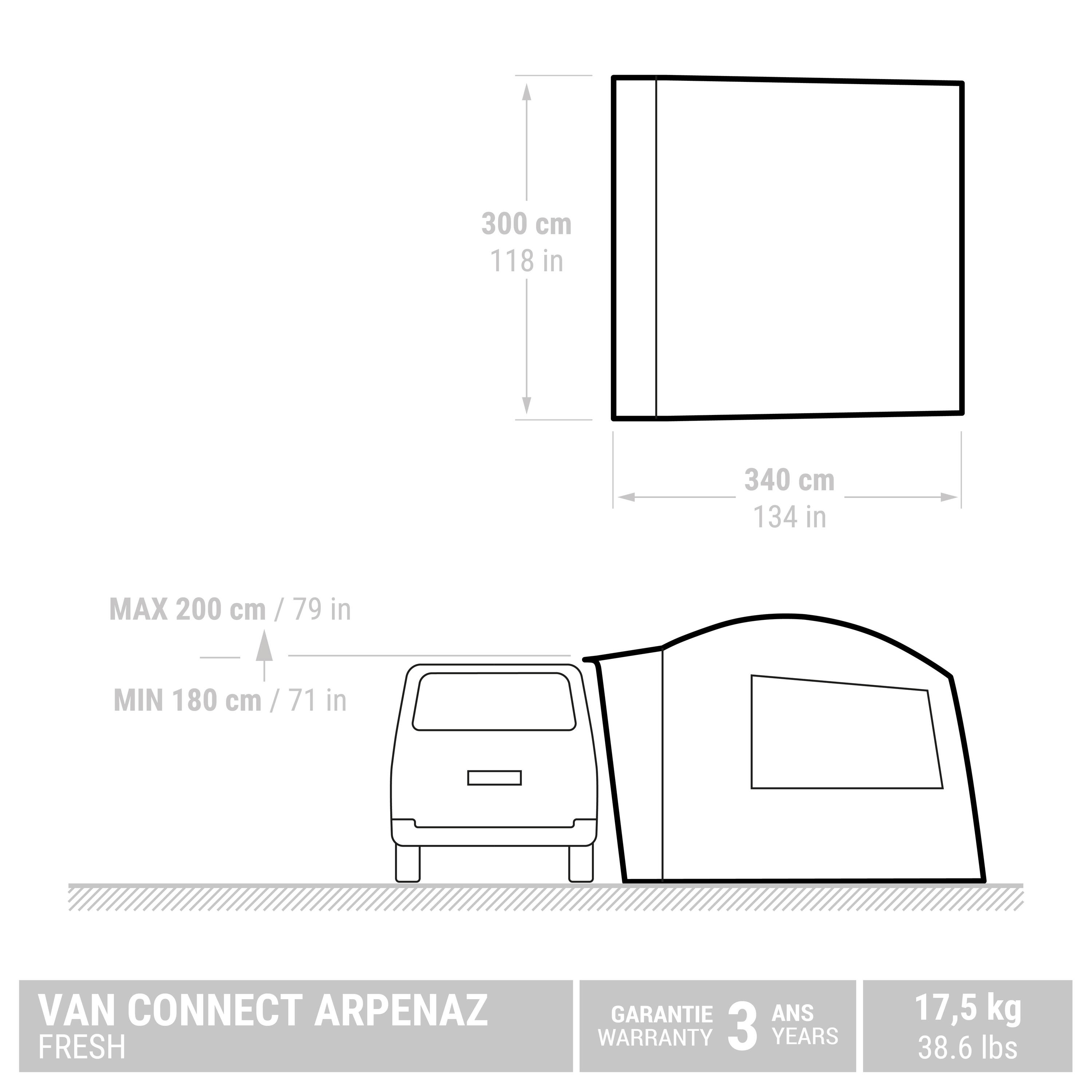 Vorzelt mit Gestänge für Van und Transporter - Van Connect Arpenaz Fresh 6 Pers. 2/16