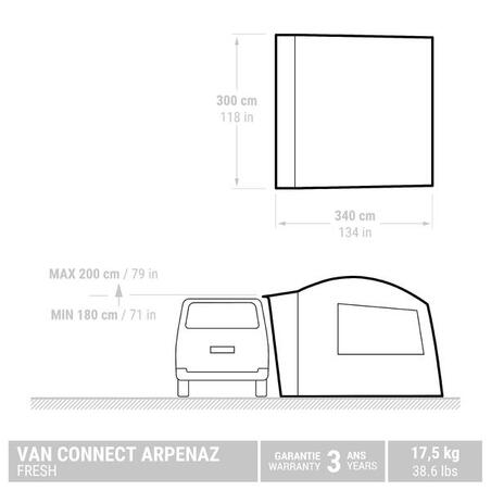 Тент для вантажівок і автомобілів Van Connect Arpenaz Fresh 6 осіб